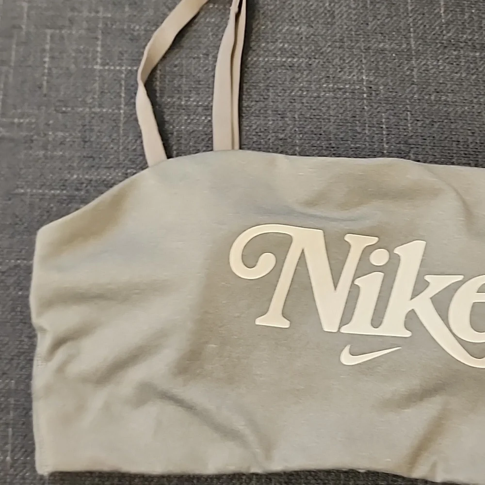 Nike Tan Bralette with Logo, Size Small - Picture 2 of 9